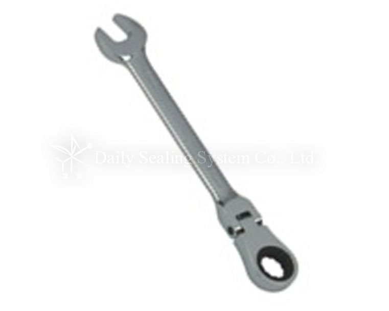 FLEXIBLE HEAD ONE-WAY RATCHETING COMBINATION WRENC